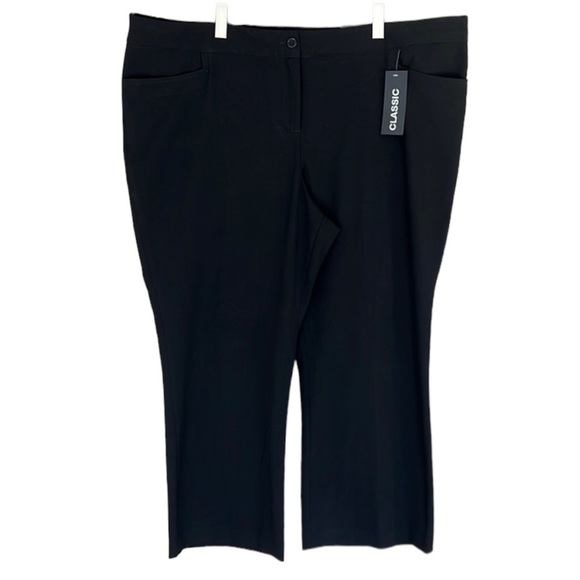 Lane Bryant Wide Leg Right Fit Technology Black Classic Trouser Dress Pants - Picture 2 of 11